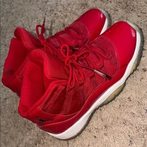 Jordan Kids Red and White High-Top Sneakers